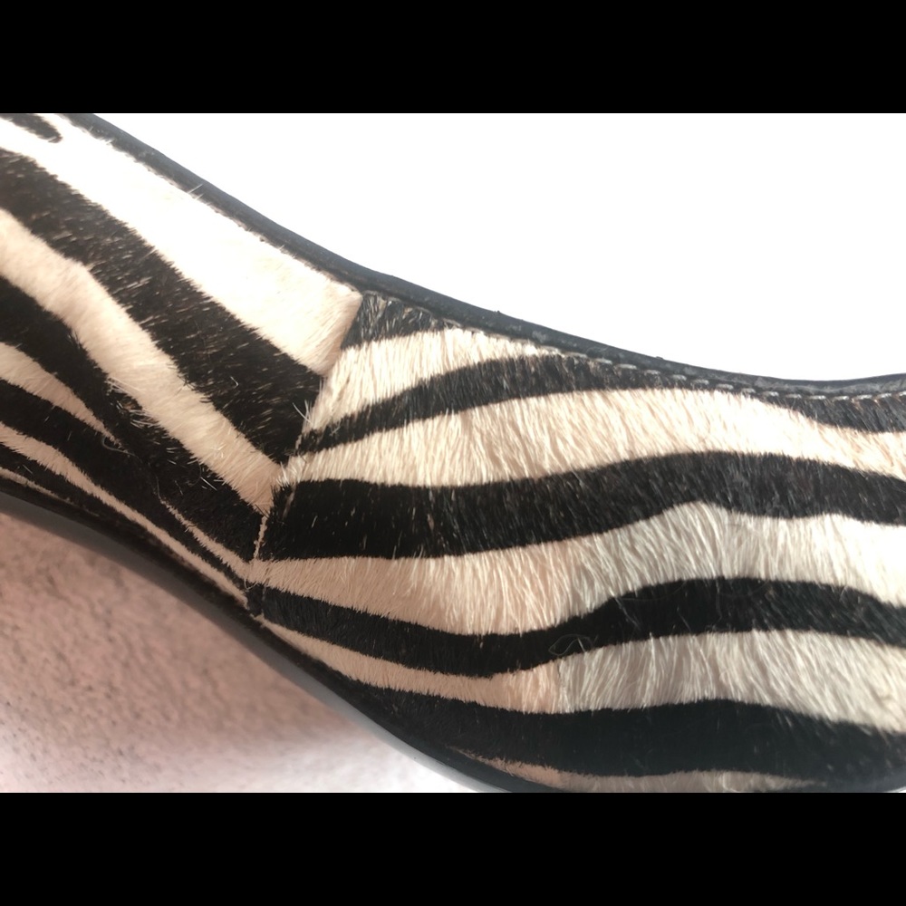 Guess zebra print pumps black white pony hair 8.5 - Picture 2 of 8